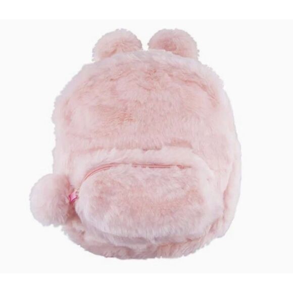STYLE LAB Fashion Angel Backpack Plush Pink Teddy Bear Ears Mini Faux Fur Kawaii - Picture 1 of 11